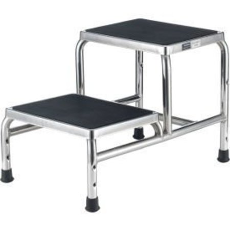 GLOBAL EQUIPMENT Chrome Two-Step Foot Stool 436961